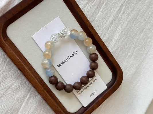 The Remedy Strand “Blue Crystal Calm” – 12mm Botanical Aroma Bracelet