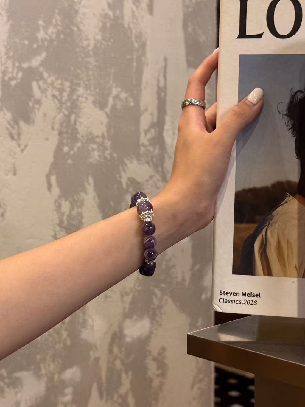 The Remedy Strand “Purple Dawn Crystal” Good Energy Bracelet – 10mm Aroma Beads