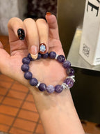 The Remedy Strand “Purple Dawn Crystal” Good Energy Bracelet – 10mm Aroma Beads