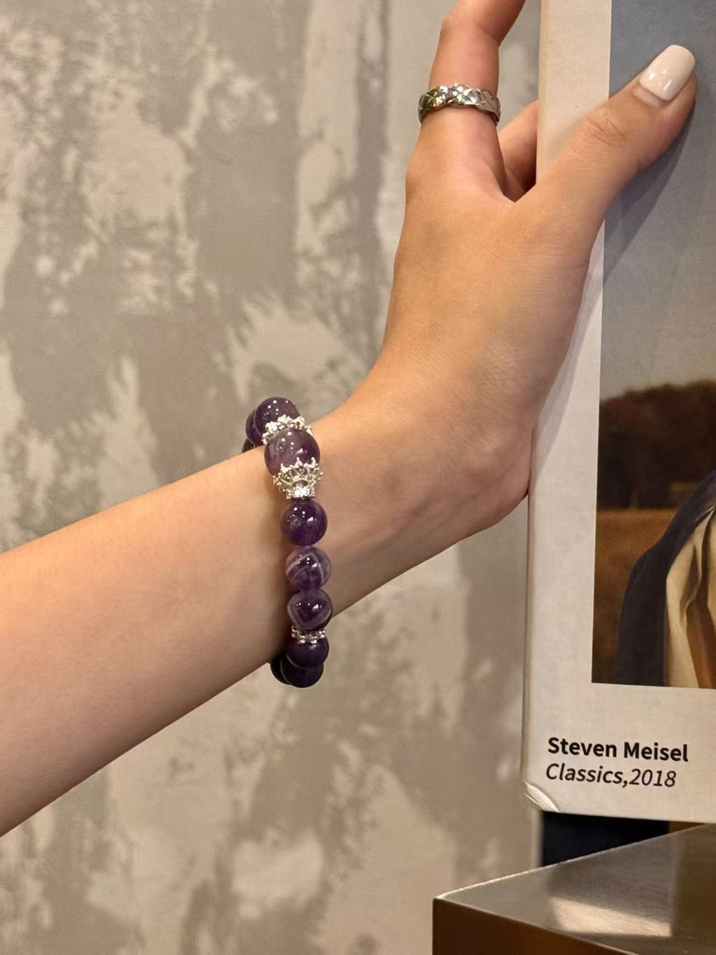 The Remedy Strand “Purple Dawn Crystal” Good Energy Bracelet – 10mm Aroma Beads