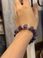The Remedy Strand “Purple Dawn Crystal” Good Energy Bracelet – 10mm Aroma Beads