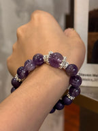The Remedy Strand “Purple Dawn Crystal” Good Energy Bracelet – 10mm Aroma Beads