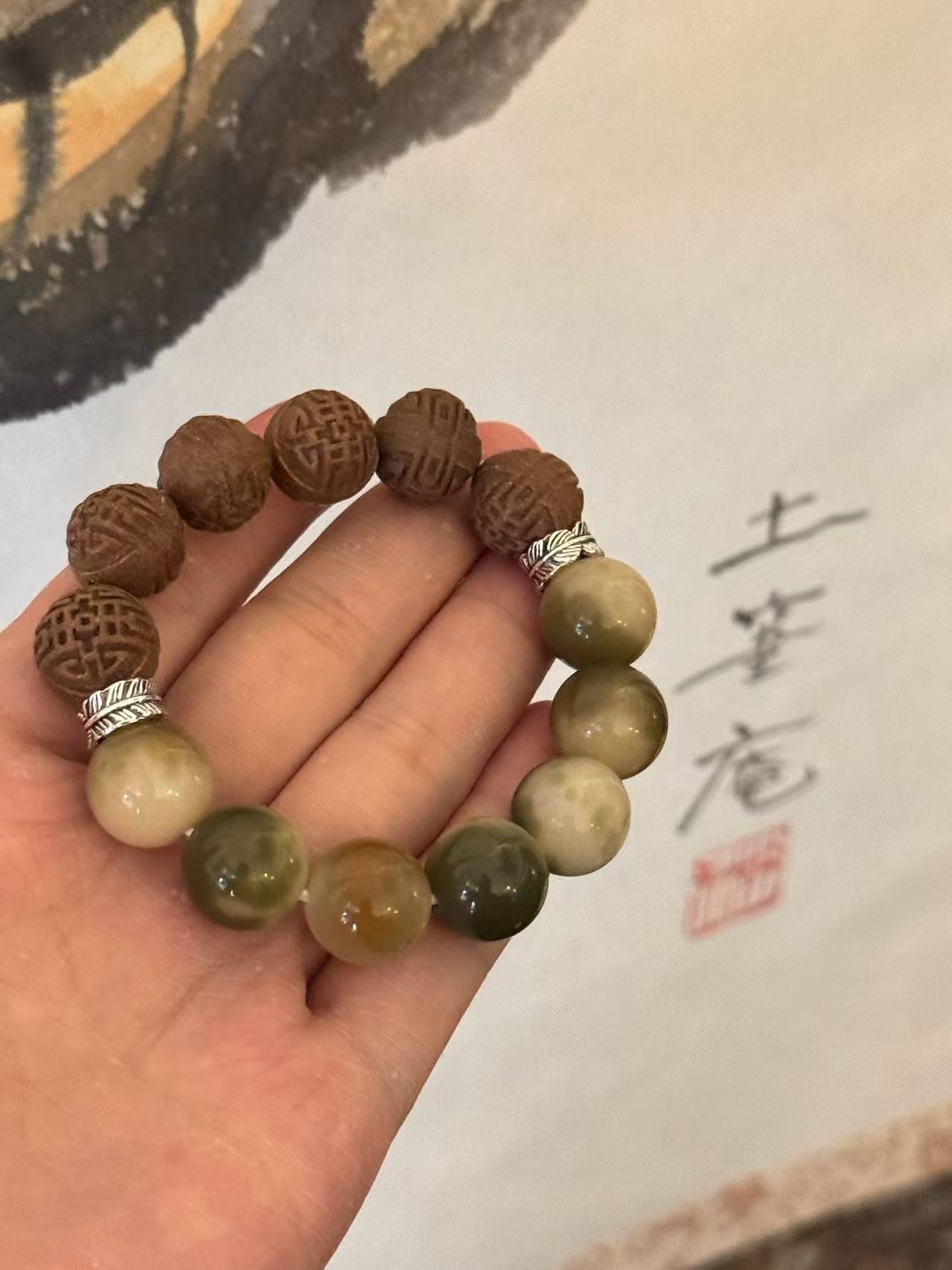 The Remedy Strand “Prosperity Blend” 15mm Botanical Aroma Bracelet – Good Fortune & Calm Energy