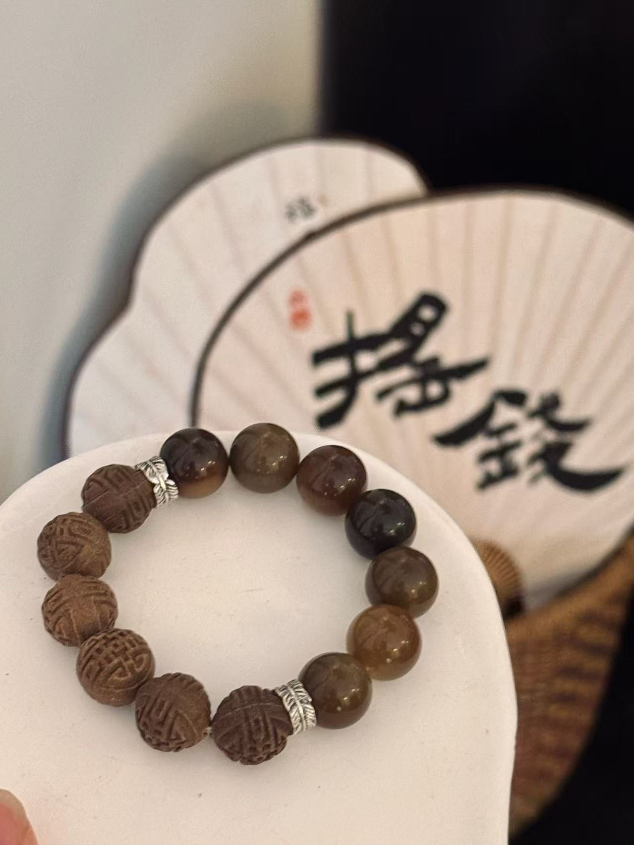 The Remedy Strand “Prosperity Blend” 15mm Botanical Aroma Bracelet – Good Fortune & Calm Energy