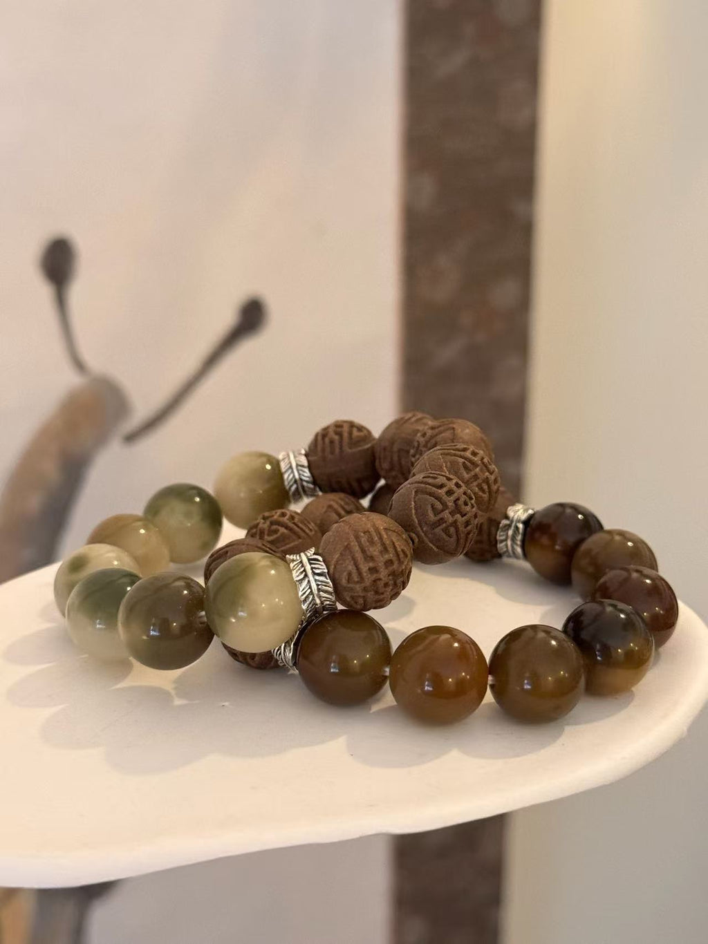 The Remedy Strand “Prosperity Blend” 15mm Botanical Aroma Bracelet – Good Fortune & Calm Energy