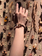 The Remedy Strand “Twin Prosperity Loop” – 8mm Black Gold Crystal + Botanical Aroma Bracelet