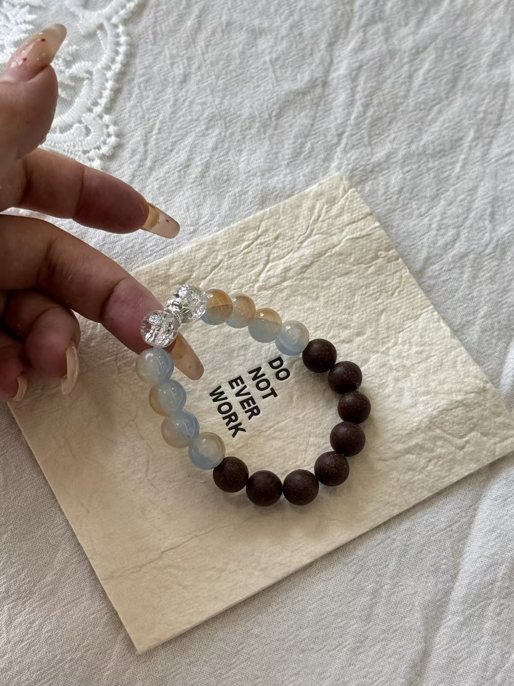 The Remedy Strand “Blue Crystal Calm” – 12mm Botanical Aroma Bracelet