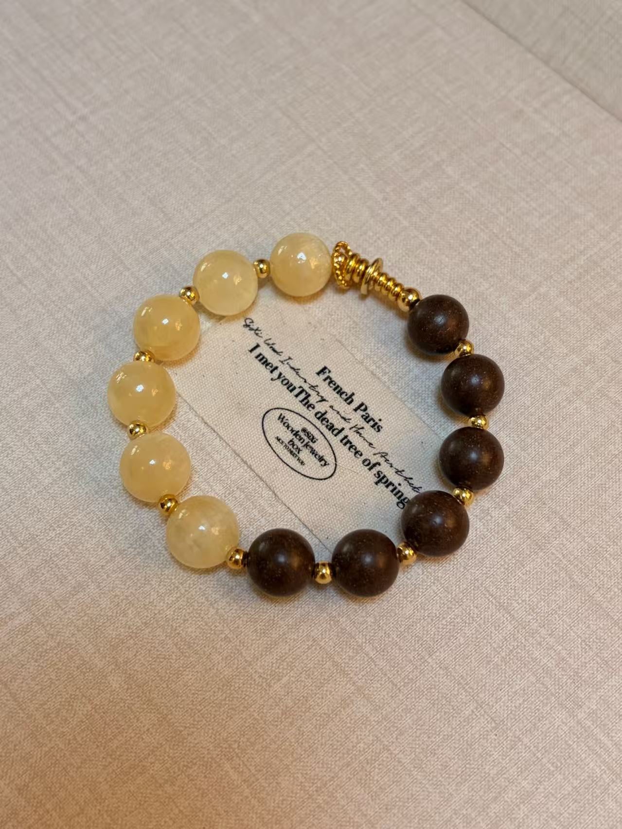 The Remedy Strand “Jasmine Oolong Calm” – 12mm Botanical Aroma Bracelet