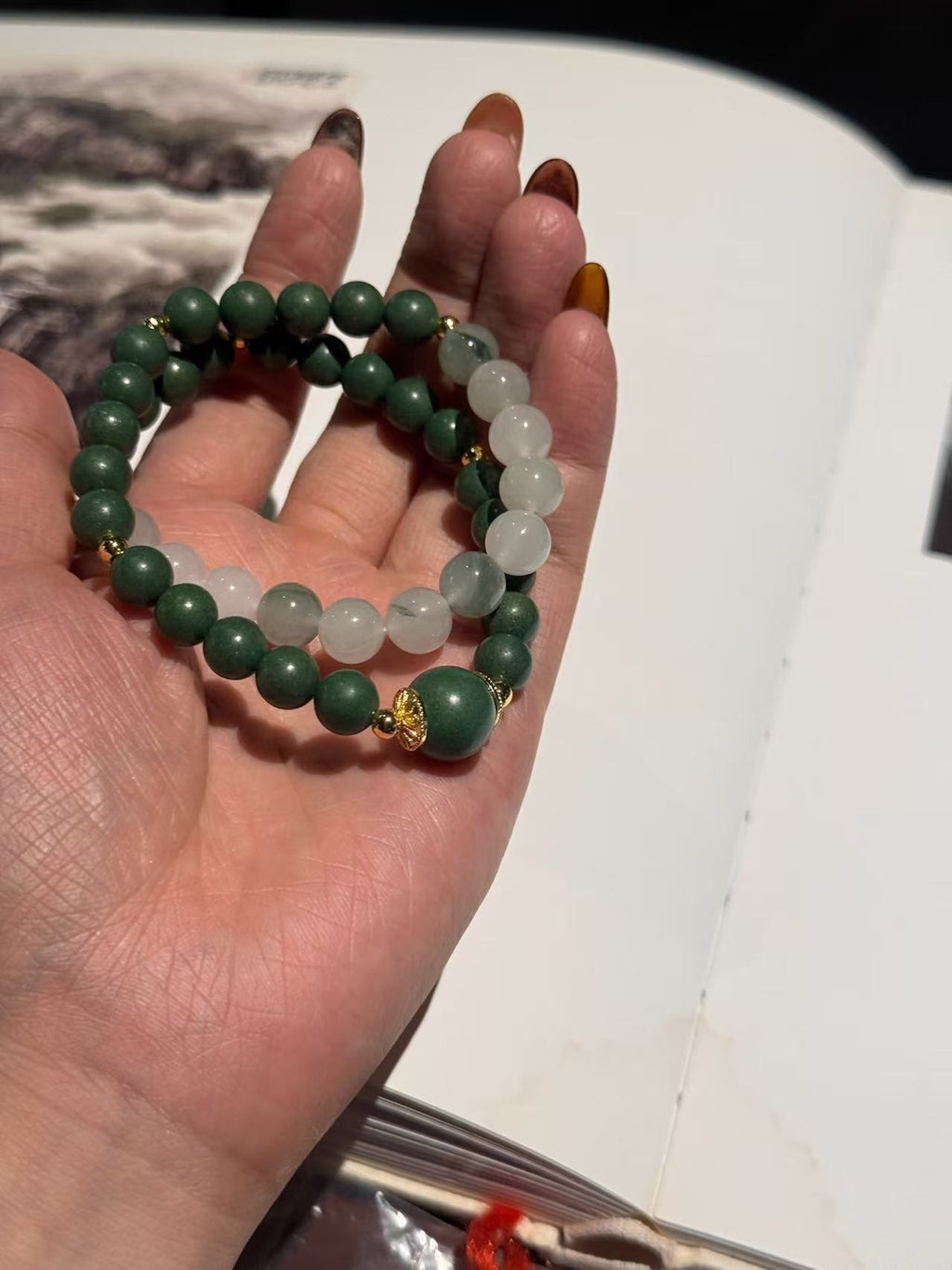 The Remedy Strand – Jade Aura Double-Wrap Bracelet (8mm)