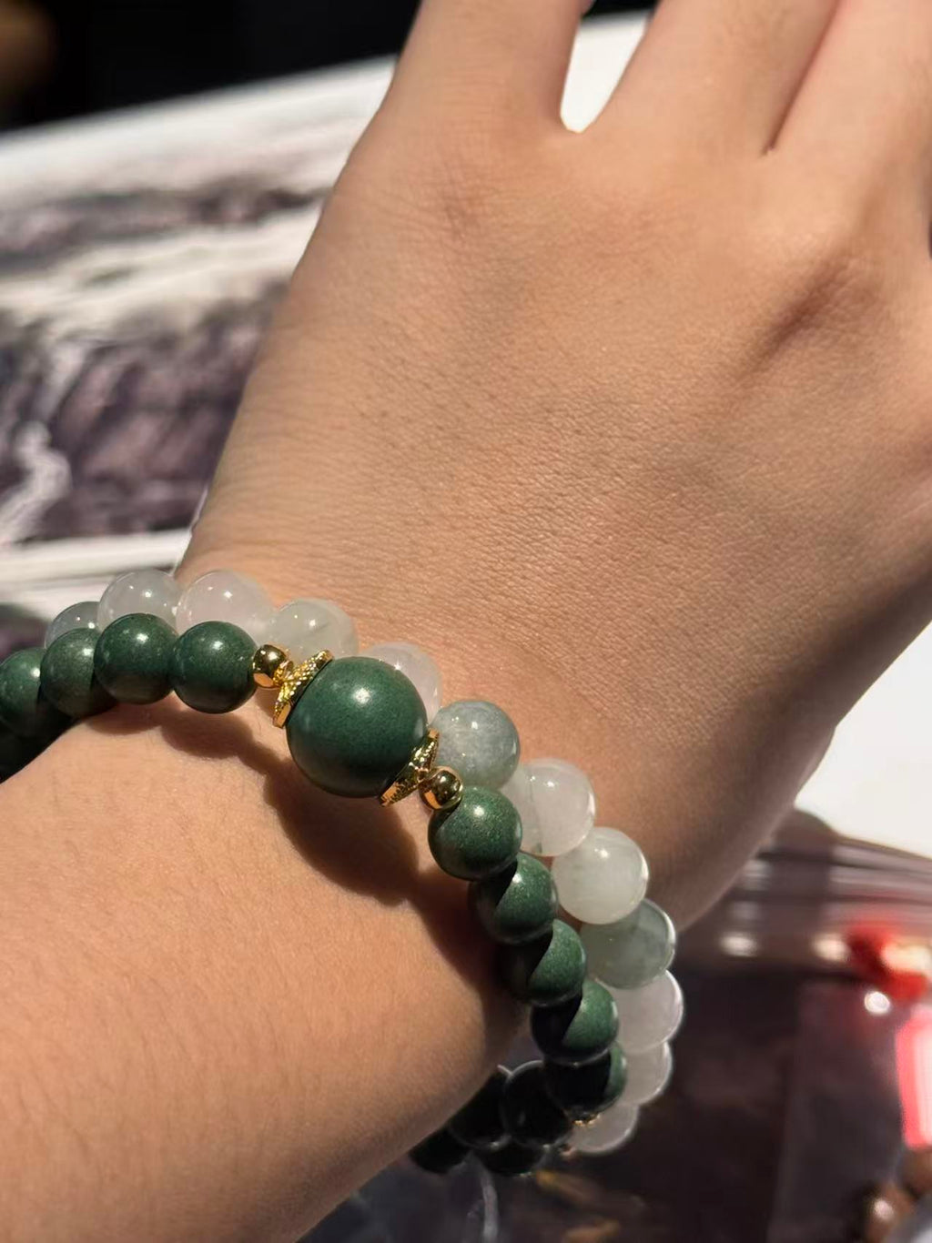 The Remedy Strand – Jade Aura Double-Wrap Bracelet (8mm)