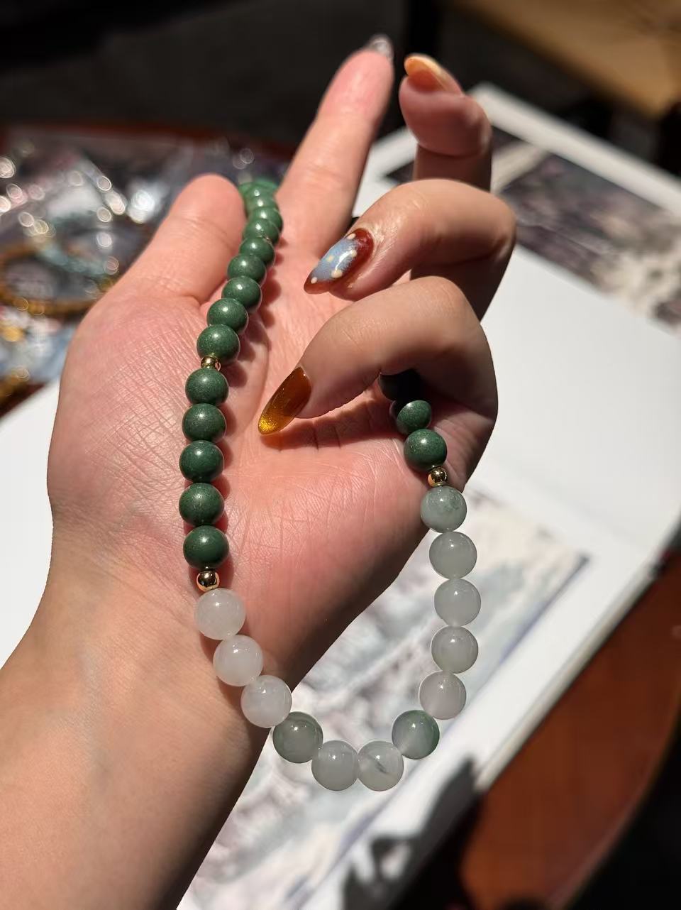 The Remedy Strand – Jade Aura Double-Wrap Bracelet (8mm)