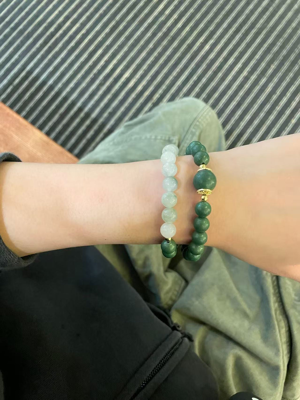 The Remedy Strand – Jade Aura Double-Wrap Bracelet (8mm)