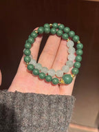 The Remedy Strand – Jade Aura Double-Wrap Bracelet (8mm)