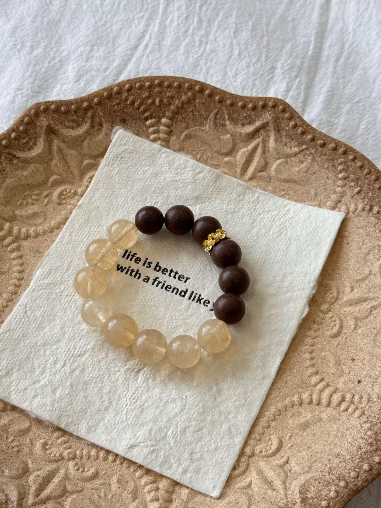 Crystal Prosperity Aroma Bracelet – 0.47" Beads, Selectable Scents