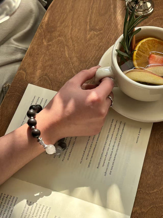 The Remedy Strand Silver Vitality Balance Bracelet – 12mm Herbal Wellness Beads