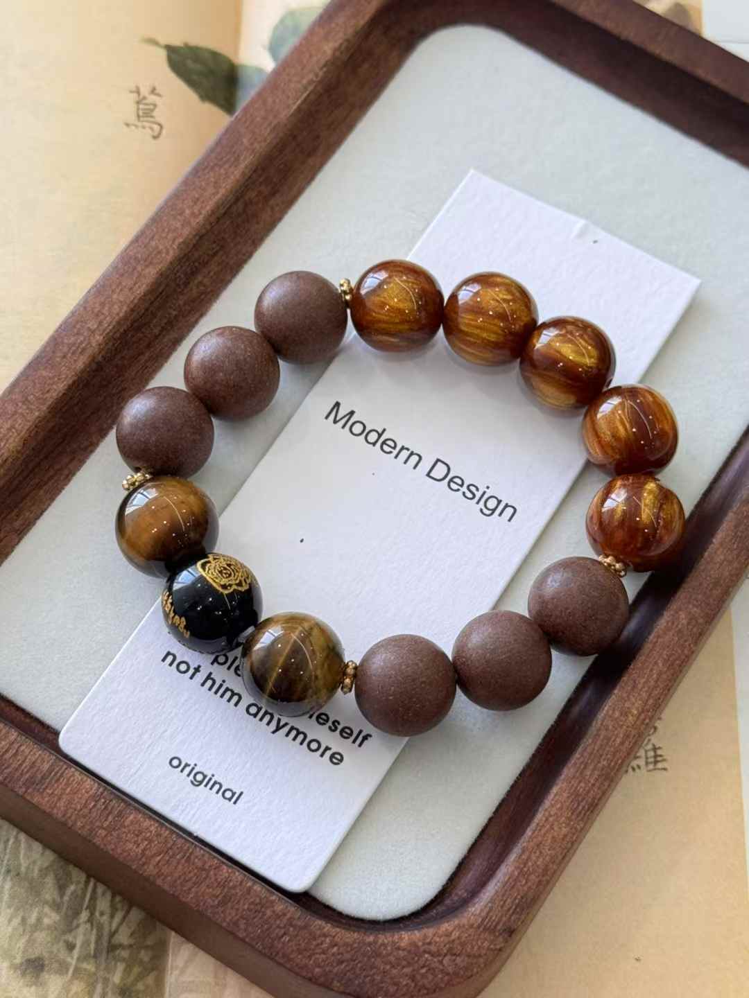 Wealth & Energy Bracelet – 12mm Tiger’s Eye + Herbal Aroma Beads