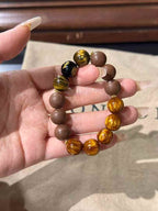 Wealth & Energy Bracelet – 12mm Tiger’s Eye + Herbal Aroma Beads
