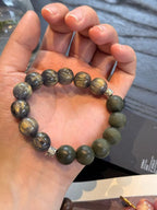 The Remedy Strand Black Gold Sparkle Glass Bracelet – 12mm Relaxation Beads