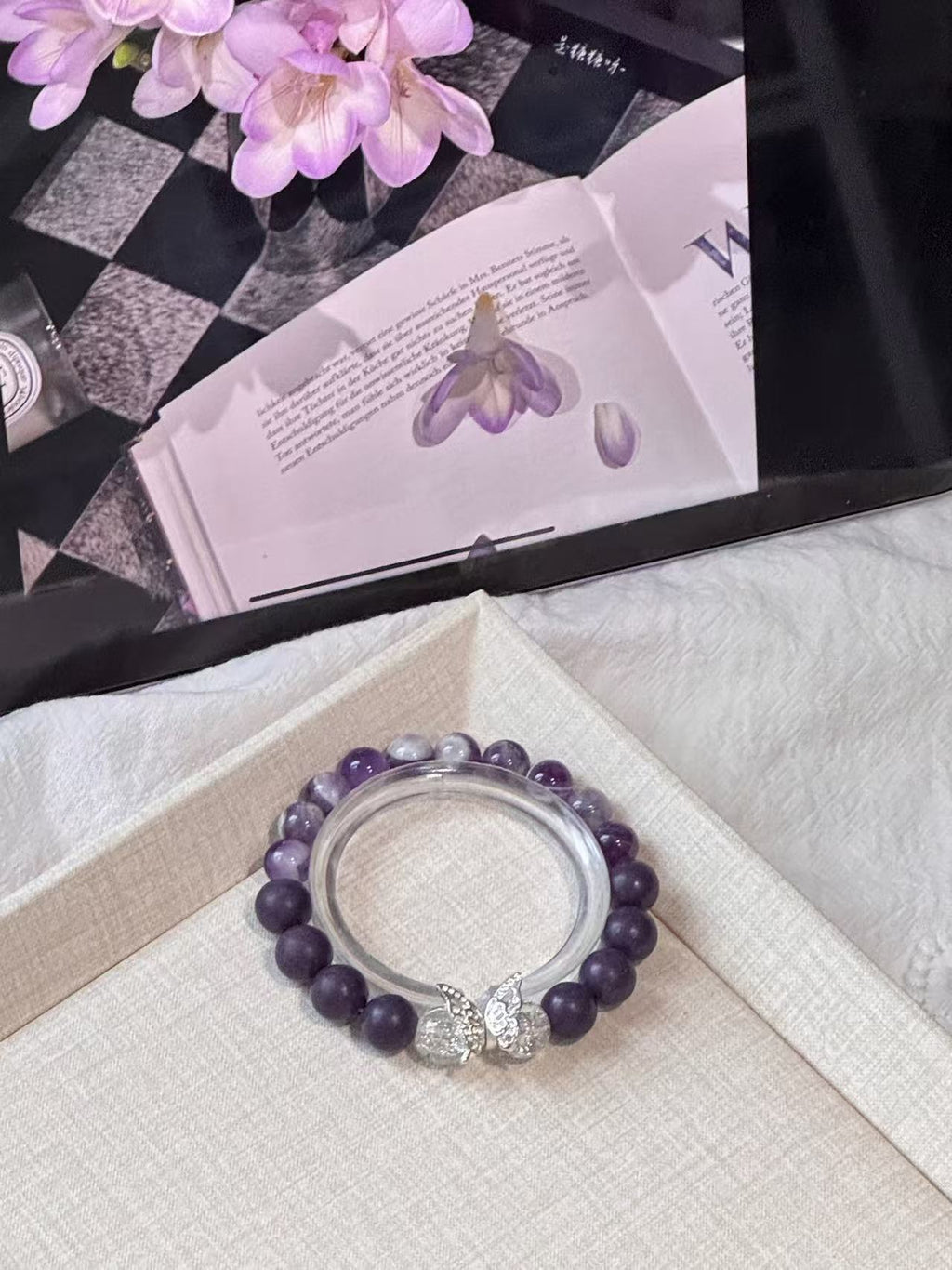 The Remedy Strand “Purple Flame Luck” – 8mm Botanical Good-Energy Bracelet