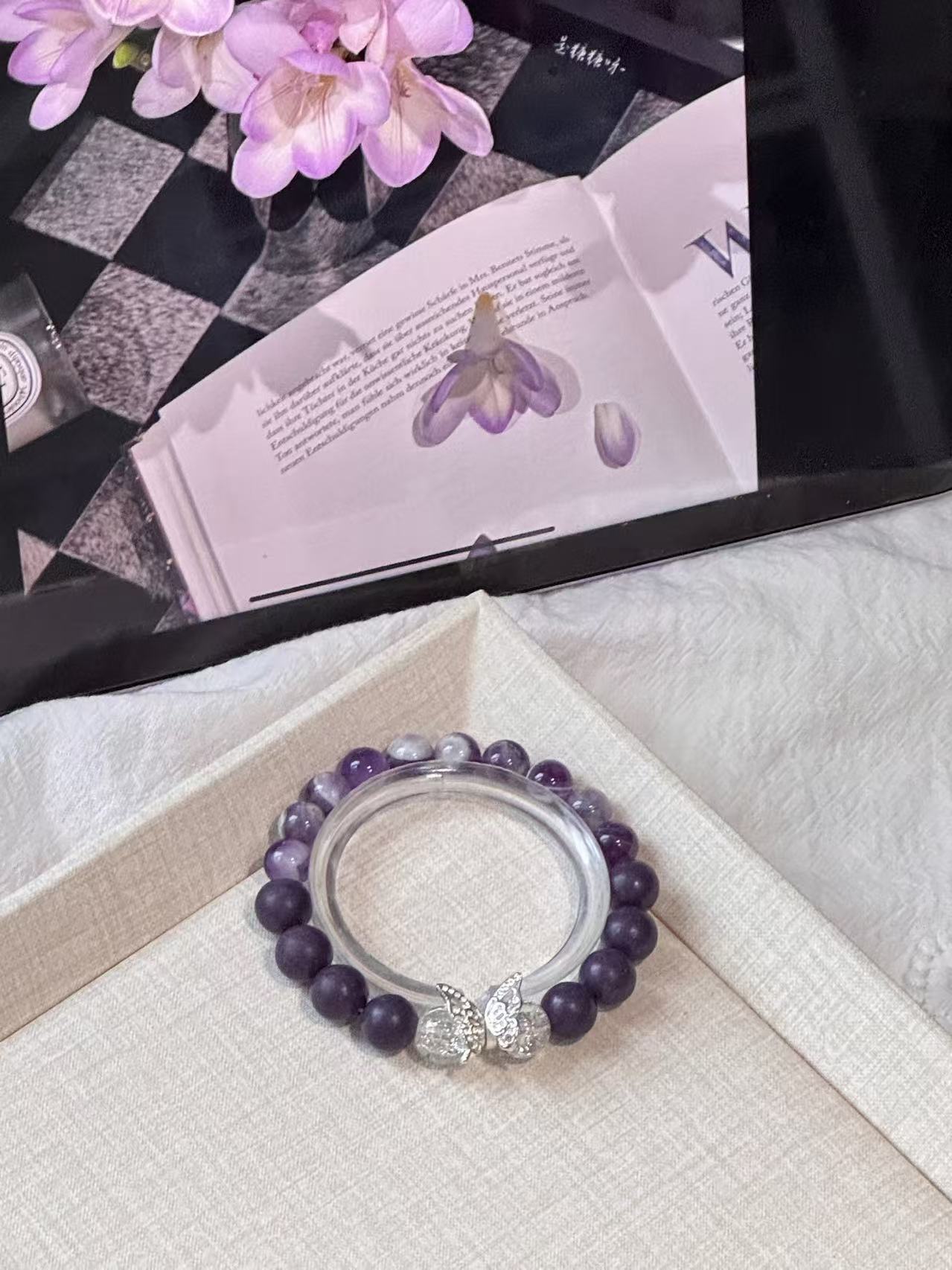 The Remedy Strand “Purple Flame Luck” – 8mm Botanical Good-Energy Bracelet