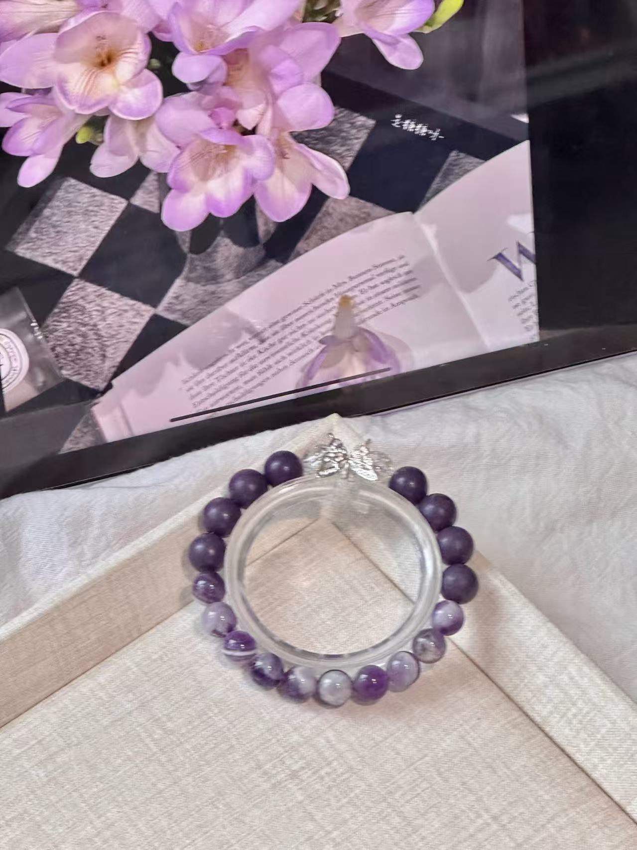 The Remedy Strand “Purple Flame Luck” – 8mm Botanical Good-Energy Bracelet