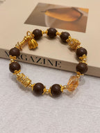 The Remedy Strand Golden Wealth Crystal Bracelet – 10mm Aromatherapy Beads
