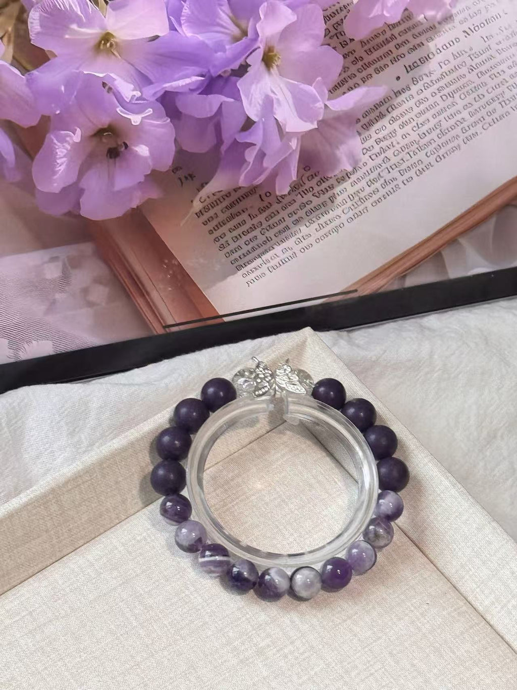 The Remedy Strand “Purple Flame Luck” – 8mm Botanical Good-Energy Bracelet