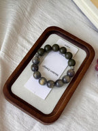 The Remedy Strand Black Gold Sparkle Glass Bracelet – 12mm Relaxation Beads