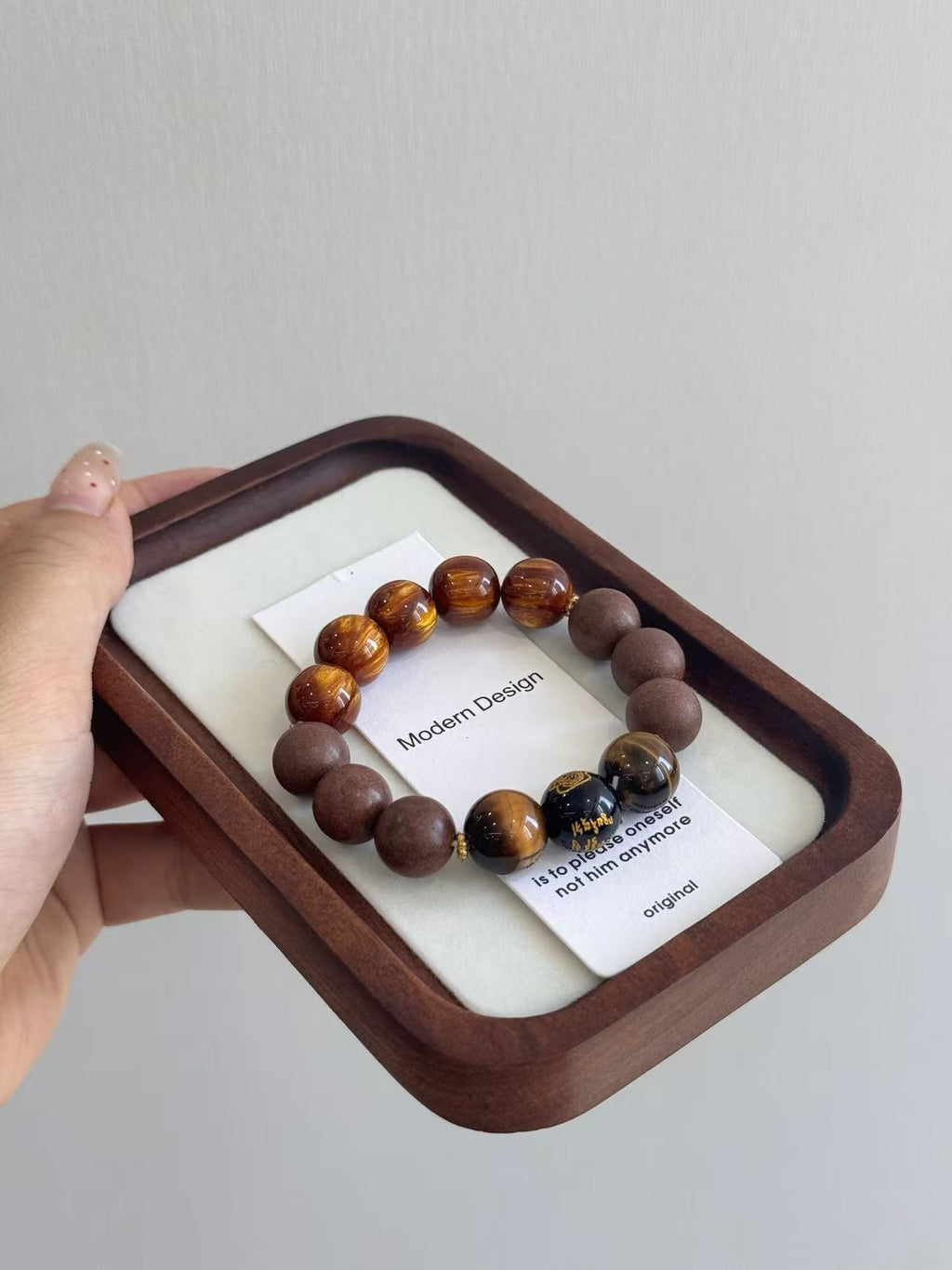 Wealth & Energy Bracelet – 12mm Tiger’s Eye + Herbal Aroma Beads