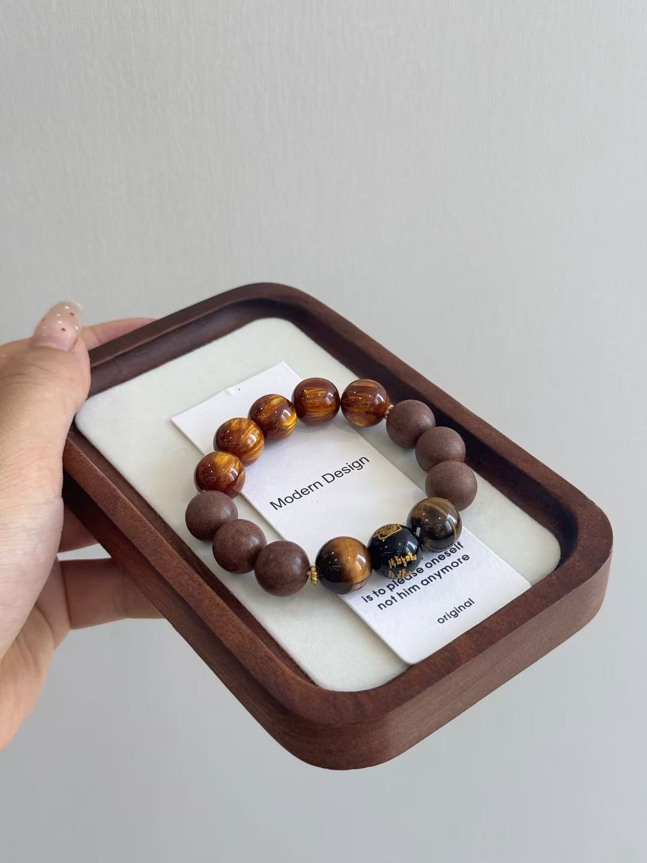 Wealth & Energy Bracelet – 12mm Tiger’s Eye + Herbal Aroma Beads