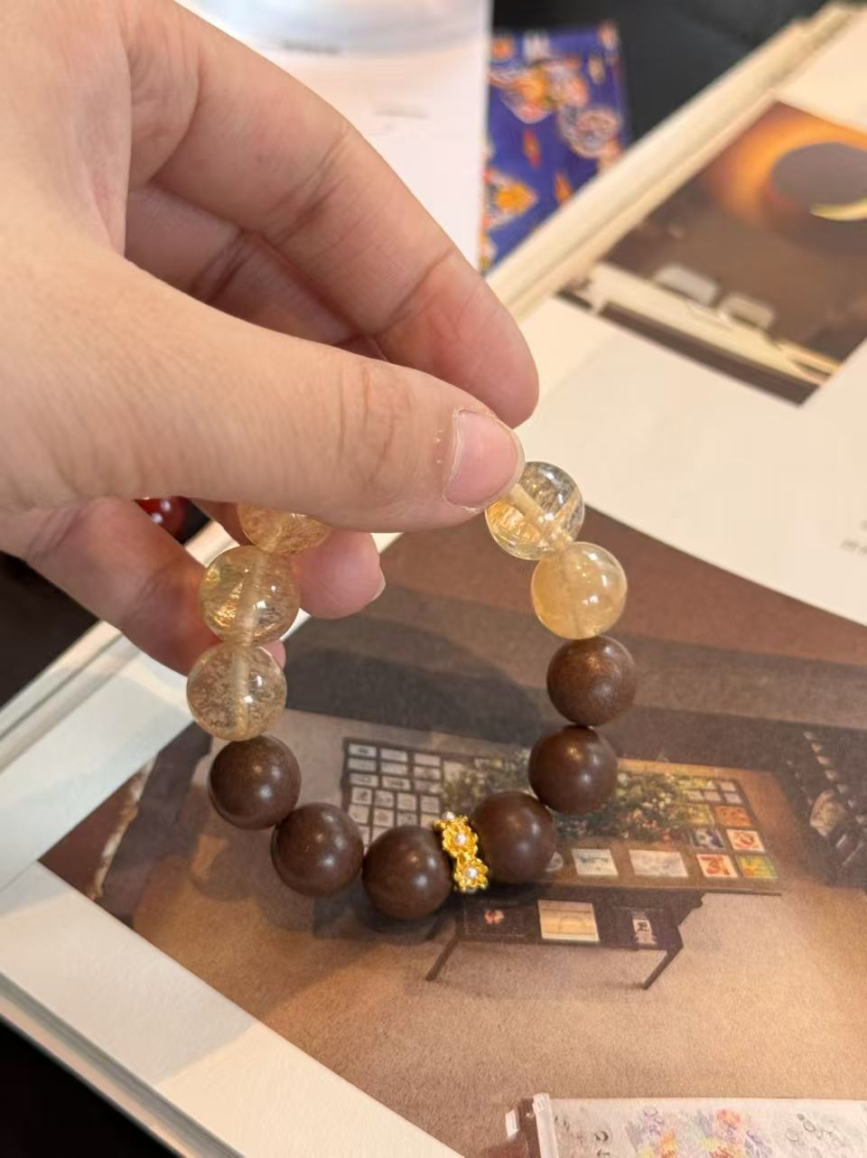 Crystal Prosperity Aroma Bracelet – 0.47" Beads, Selectable Scents