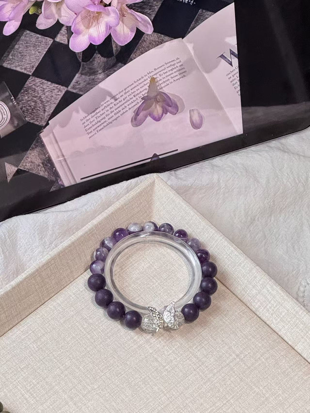 The Remedy Strand “Purple Flame Luck” – 8mm Botanical Good-Energy Bracelet