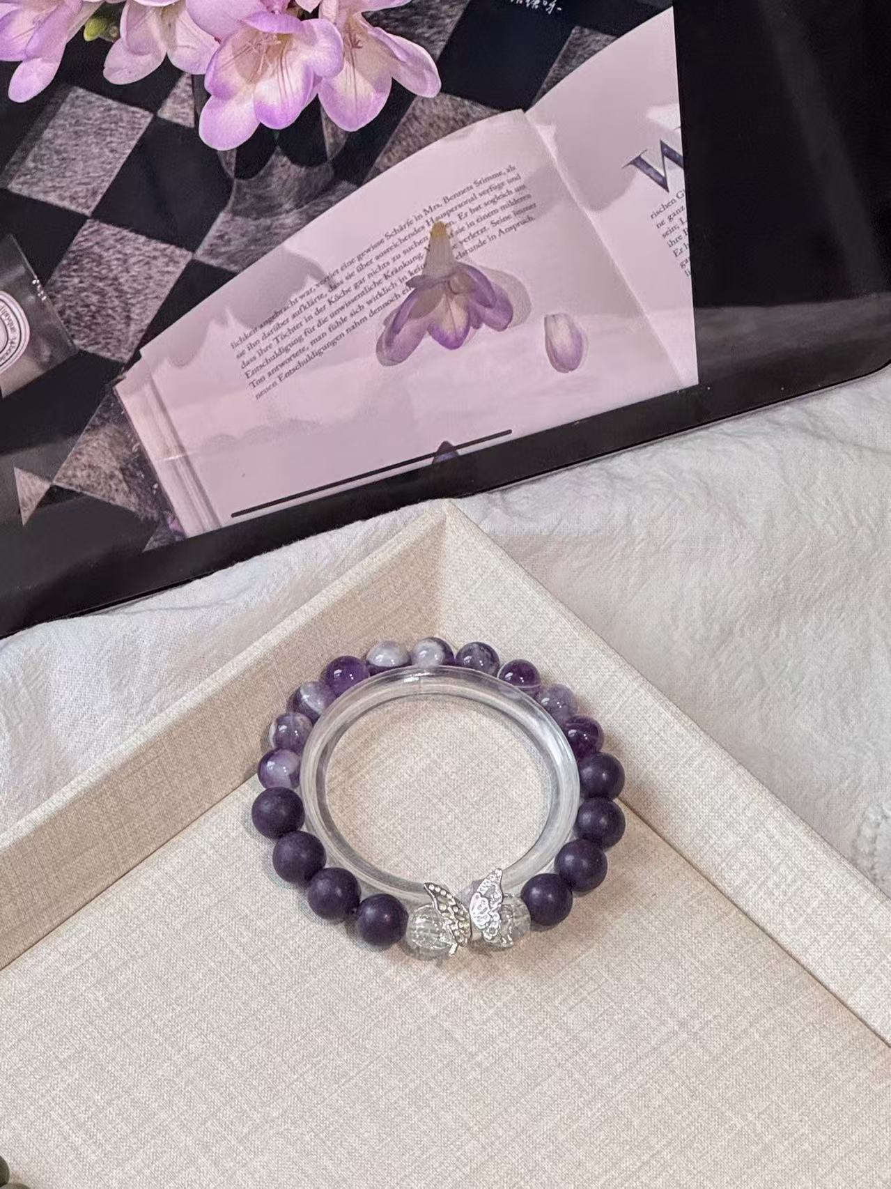The Remedy Strand “Purple Flame Luck” – 8mm Botanical Good-Energy Bracelet