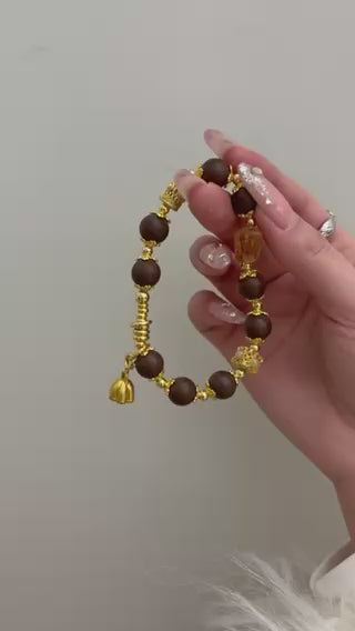 The Remedy Strand Golden Wealth Crystal Bracelet – 10mm Aromatherapy Beads